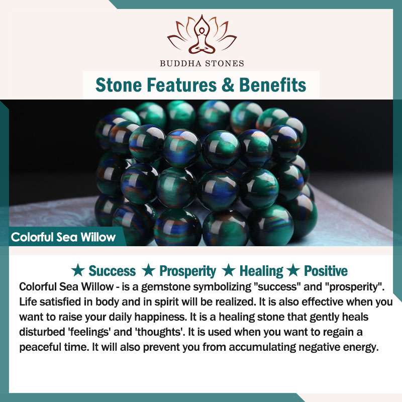 Buddha Stones Colorful Sea Willow Mala Positive Bracelet Ring Bracelet BS 1