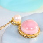Buddha Stones 925 Sterling Silver Queen Conch Shell Pearl Luck Blessing Earrings Necklace Pendant Jewelry Set Bracelet Necklaces & Pendants BS 4