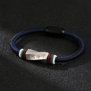 Buddha Stones 999 Sterling Silver Profits Pouring In From All Sides Handmade Blessing String Buckle Bracelet Bracelet BS 19cm