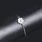 Buddha Stones 925 Sterling Silver Cherry Blossom Blessing Chain Bracelet Bracelet BS 7