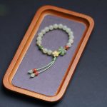 Buddha Stones 925 Sterling Silver Jade Luck Flower Butterfly Bracelet Bracelet BS 9