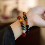 Buddha Stones Five Elements Black Onyx Red Agate Wisdom Wealth Bracelet Bracelet BS 31