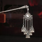 Buddha Stones Water Drop Lily of the Valley Flowers Tassels Confidence Hairpin Hairpin BS Bells