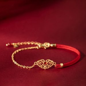 Buddha Stones Lock of Good Wishes Luck Strength Chain Bracelet Bracelet BS 14-19cm