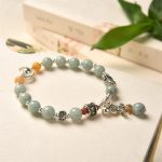 Buddha Stones 925 Sterling Silver Natural Jade Amber PiXiu Pony Success Bracelet Bracelet BS 1