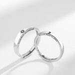 Buddha Stones 925 Sterling Silver Sun Moon Protection Adjustable Couple Ring Ring BS main