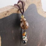 Buddha Stones Bodhi Seed Lotus Wisdom Harmony Necklace Pendant Necklaces & Pendants BS 5
