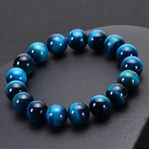 Buddha Stones Blue Tiger Eye Protection Bracelet Bracelet BS 0.47 in (12 mm)