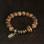 Buddha Stones Kuka Seed Tiger Eye Gold Sheen Obsidian Copper Wealth Luck Bracelet Bracelet BS 3
