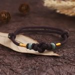 Bring Good Luck Red String Jade Fortune Knot Braided Couple Bracelet Bracelet BS 11