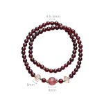 Buddha Stones 14K Gold Plated Natural Garnet Strawberry Quartz Stability Double Wrap Bracelet Bracelet BS 13