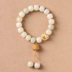 Buddha Stones Lucky Cat Bodhi Seed Cat Paw Peace Bracelet Bracelet BS Bodhi Seed Yellow Cat