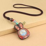 Tibet Ebony Five God of Wealth Thangka Necklace Pendant Necklaces & Pendants BS Blue