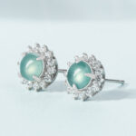 Buddha Stones 925 Sterling Silver Round Jade Luck Abundance Stud Earrings Earrings BS 2