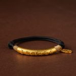 Buddha Stones 999 Sterling Silver Tibet Handmade Om Mani Padme Hum Fu Character TopRank Character Luck Braided Bracelet Bracelet BS Copper Om Mani Padme Hum Black Rope(Wrist Circumference 15-19cm)