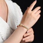 Buddha Stones 925 Sterling Silver Natural Hetian Jade Peach Blossom Luck Bracelet Bracelet BS 2