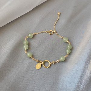 Buddha Stones Unique Natural Hetian Jade 14K Gold filled Luck Beaded Bracelet Bracelet BS Hetian Jade (Prosperity ♥ Abundance)