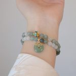 Buddha Stones Single Double Layer Jade Peace Buckle Luck Bracelet Bracelet BS 10