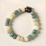 Buddha Stones Bodhi Seed Silver Sheen Obsidian Cat Head Om Mani Padme Hum Engraved Harmony Bracelet Bracelet BS 9