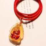 Buddha Stones Ksitigarbha Buddha Liuli Crystal Compassion Amulet Necklace Pendant Necklaces & Pendants BS Yellow Sitting Ksitigarbha
