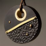 Buddha Stones Handcrafted Round Ebony Wood Copper Peace Necklace Pendant Necklaces & Pendants BS 7