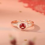 Buddha Stones 925 Sterling Silver Year Of The Dragon Luck Red Zircon Necklace Pendant Bracelet Earrings Ring (Extra 30% Off | USE CODE: FS30) Necklaces & Pendants BS Lucky Dragon Ring