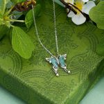 Buddha Stones 925 Sterling Silver Green Jade Butterfly Luck Necklace Pendant Necklaces & Pendants BS 3