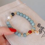 Buddha Stones Natural Jade Red Agate Pearl Bow Tie Luck Bracelet Bracelet BS 9