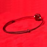 Buddha Stones Natural Cinnabar Four Leaf Clover Blessing Red String Bracelet Anklet Bracelet BS 4