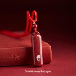 Buddha Stones Chinese Zodiac Natal Buddha Cinnabar Amulet Protection String Necklace Pendant Necklaces & Pendants BS Red Goat/Monkey-Tathagata
