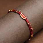 Buddha Stones Handmade Cinnabar Dumplings Design Luck Braided Red Rope Bracelet Bracelet BS 6