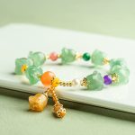 Buddha Stones Green Aventurine Magnolia Flower Luck Bracelet Bracelet BS 2