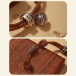 Buddha Stones 925 Sterling Silver Gold Swallowing Beast Koi Fish Wealth Handcrafted Braided Bracelet Bracelet BS 12