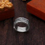 Buddha Stones 925 Sterling Silver Retro Tang Dynasty Flower Design Luck Adjustable Ring Ring BS 2