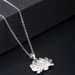 Buddha Stones 925 Sterling Silver Lotus Flower Pearl Wealth Necklace Pendant Necklaces & Pendants BS 4