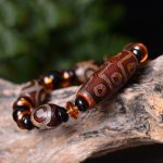Buddha Stones Tibetan Retro Natural Nine-Eye Dzi Bead Blessings Bracelet Bracelet BS 2