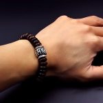 Buddha Stones Natural Tibetan Coconut Shell Om Mani Padme Hum Positive Bracelet Bracelet BS 18