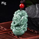 Buddha Stones Natural Jade 12 Chinese Zodiac Prosperity Necklace Pendant Necklaces & Pendants BS Pig