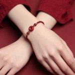 Buddha Stones Handmade Lotus Cinnabar Peace Buckle Blessing Braid Bracelet Bracelet BS 5