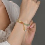 Buddha Stones 925 Sterling Silver Hetian Jade Gourd Lotus Abundance Luck Bracelet Bracelet BS 5