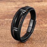 Buddha Stones Natural Stone Green Agate Power Multilayered Braided Leather Bracelet (Extra 30% Off | USE CODE: FS30) Bracelet BS Black Onyx 23cm