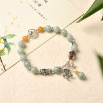 Buddha Stones 925 Sterling Silver Natural Jade Amber PiXiu Pony Success Bracelet Bracelet BS 5