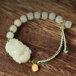 Buddha Stones 925 Sterling Silver Chinese Zodiac Hetian Jade Happiness Luck String Bracelet Bracelet BS 1