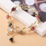 Buddha Stones Multicolored Rutilated Quartz Fox Protection Double Wrap Bracelet Bracelet BS 3