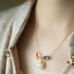 Buddha Stones 925 Sterling Silver White Jade Koi Fish Lotus Protection Necklace Pendant Necklaces & Pendants BS 3