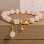 Buddha Stones Natural Pink Crystal Lucky Flower Warmth Bracelet Bracelet BS Pink Crystal(Wrist Circumference: 14-17cm)