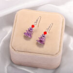 Buddha Stones Various Crystals Christmas Tree Amethyst Peace Healing Drop Earrings Earrings BS 6