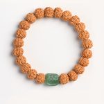 Buddha Stones Tibet Rudraksha Bodhi Seed Wealth Auspiciousness Bracelet Bracelet BS Green Aventurine Tortoise Shell