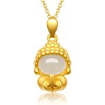 Buddha Stones White Jade Buddha Success Pendant Necklace Necklaces & Pendants BS White Jade
