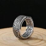 Buddha Stones Guan Gong Auspicious Clouds Amulet Wealth Ring Ring BS 2